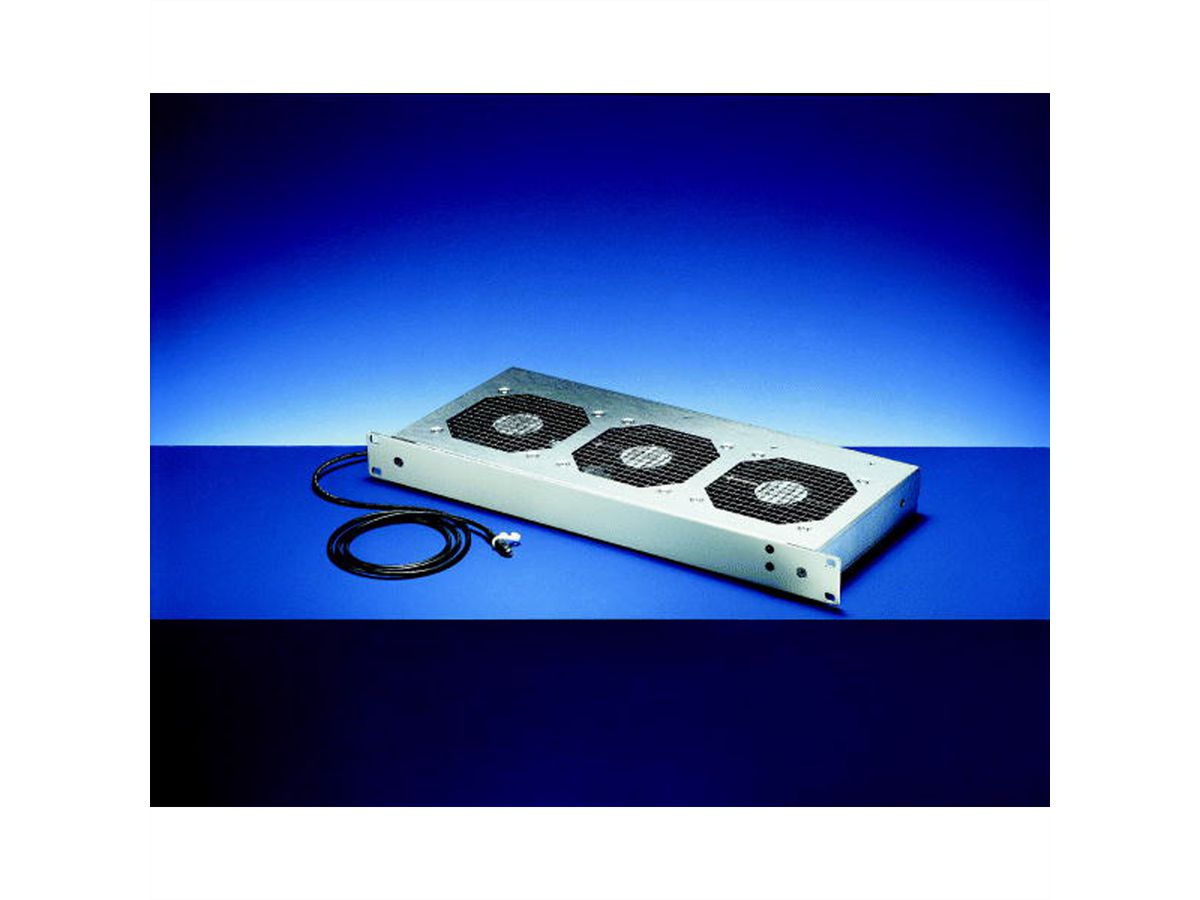 SCHROFF 19'' Fan Unit, 1 U, Speed Control and Monitoring, 3 Fans, 24 VDC, Speed-controlled and function-monitored