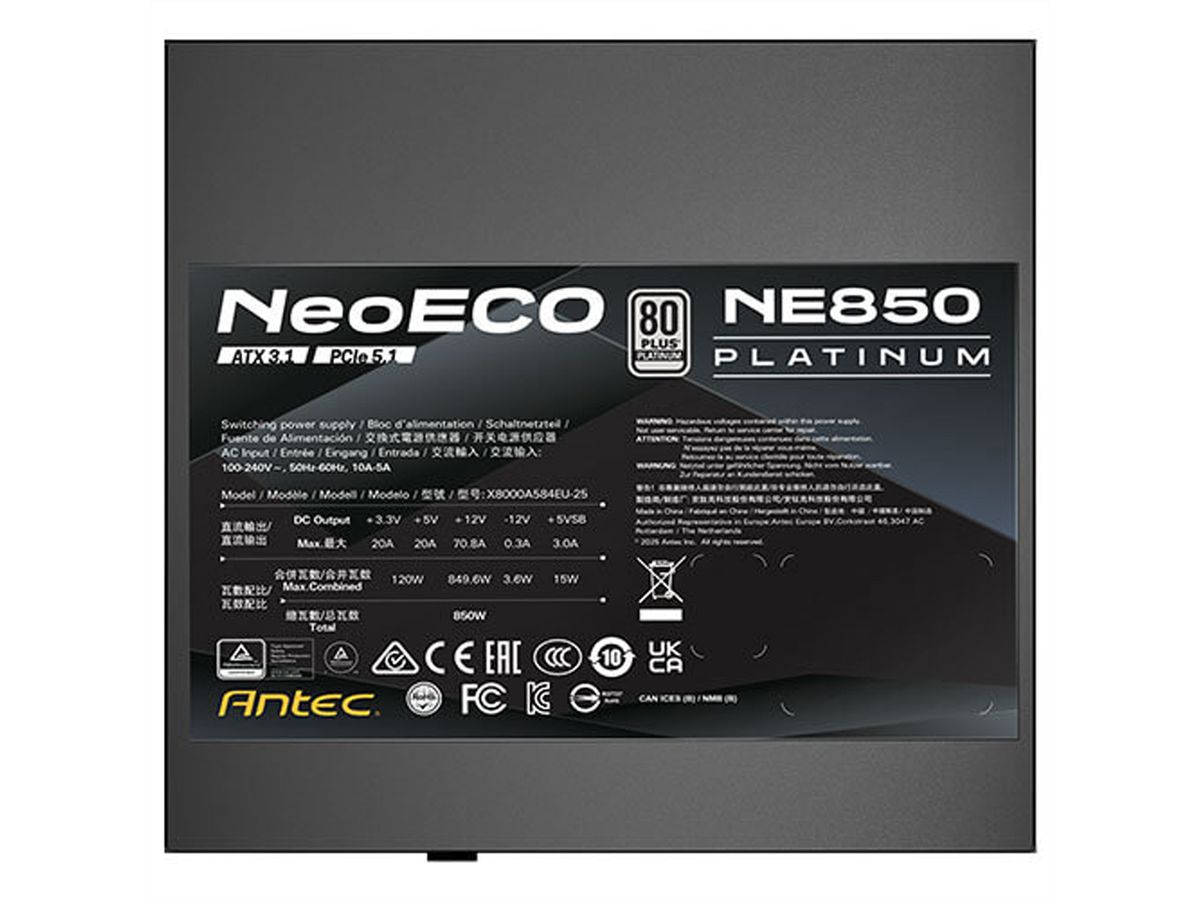 ANTEC NE850P EC power supply 850W, black
