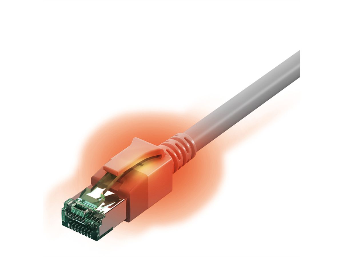 EasyLan S/FTP DualBoot® LED Kabel Cat.6A (Class EA), LSOH, grijs, 0,5 m