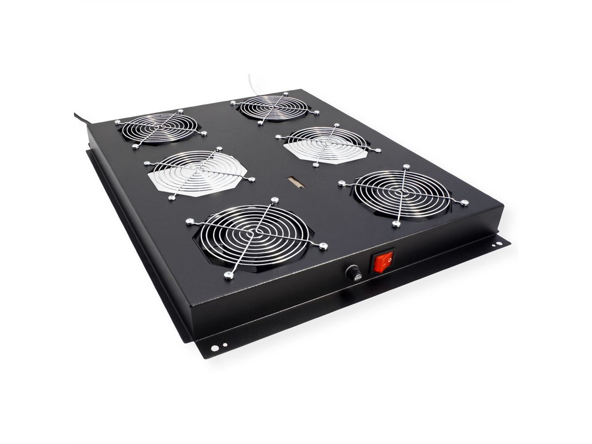 ROLINE 19-inch roof-mounted fan unit 4 fans, Thermostat black