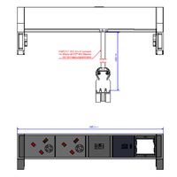 BACHMANN DESK2 2xUK 1xUSB C 30W 1xCM, 0,2m GST18 INOX Verenigd Koninkrijk