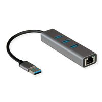 ROLINE USB-A naar Gigabit Ethernet Converter + Hub