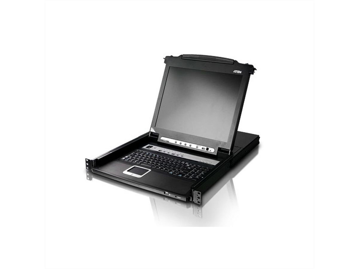 ATEN CL5708M 43cm LCD KVM Switch, USB-PS/2,VGA, 8 Port, UK-Layout