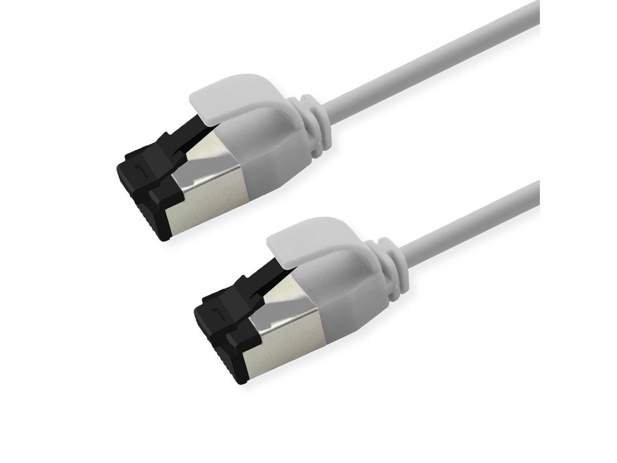 ROLINE S/FTP Patch Cord Cat. 8.1 (Class I), LSOH, Slim, PoE, white, 0.5 m