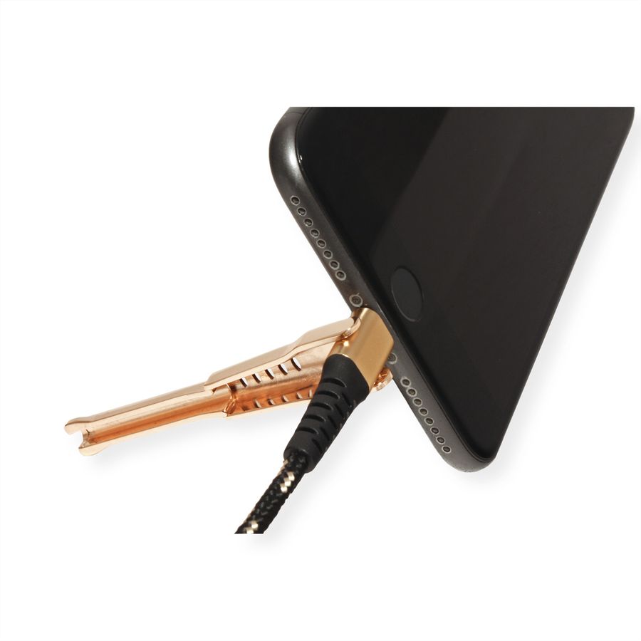 ROLINE GOLD 8pin to USB Cable for iPhone, iPod, iPad, with Smartphone support function, 1 m