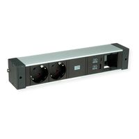 BACHMANN DESK RAIL 2xprotective contact USB A&C, USB Charger 22W 1xABD 2.0m GST18
