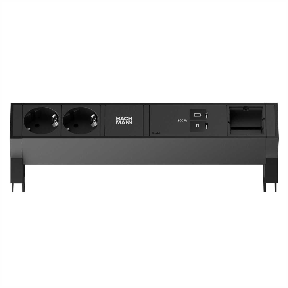 BACHMANN DESK2 2xCEE7/3 1xUSB C/C 100W, 1xCM L=0.2m RAL9005