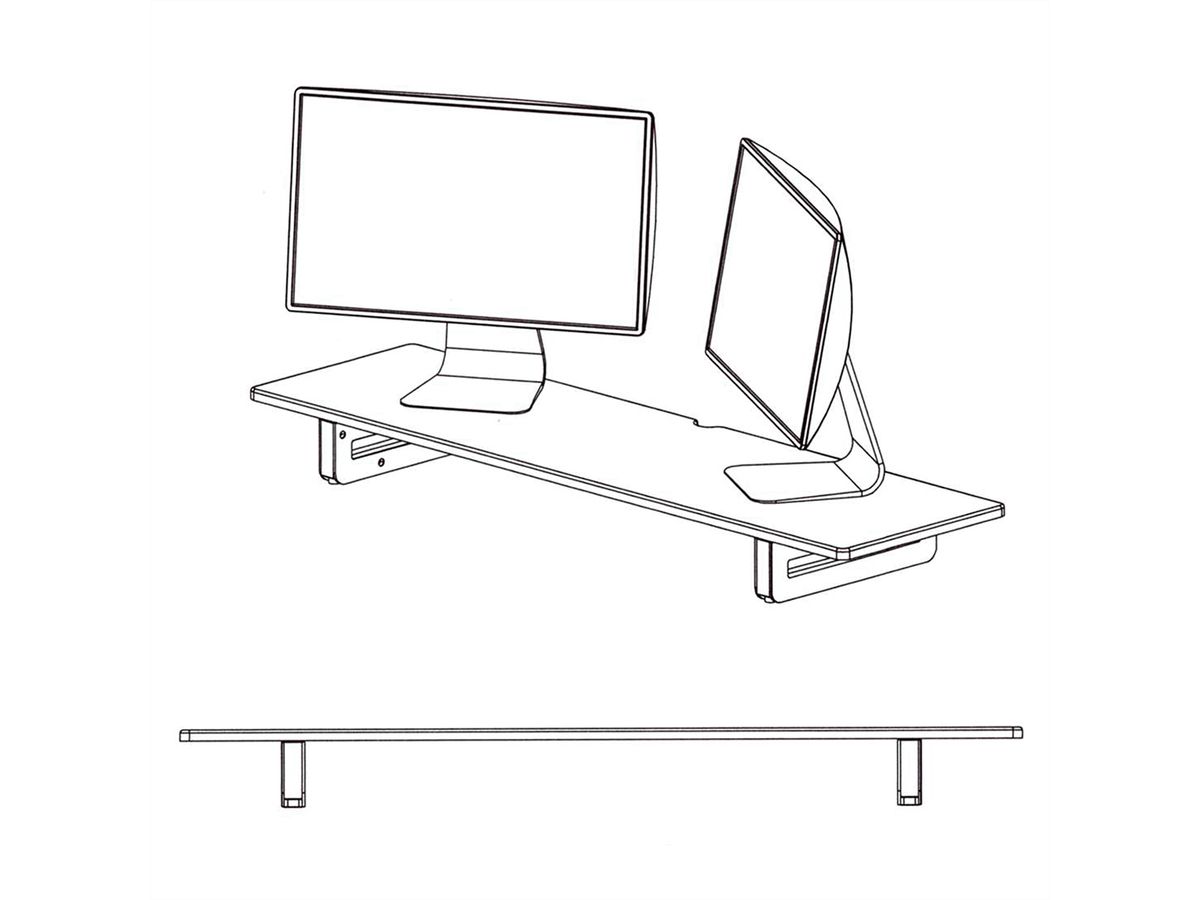 VALUE monitor-/laptopstandaard, in hoogte verstelbaar, extra breed
