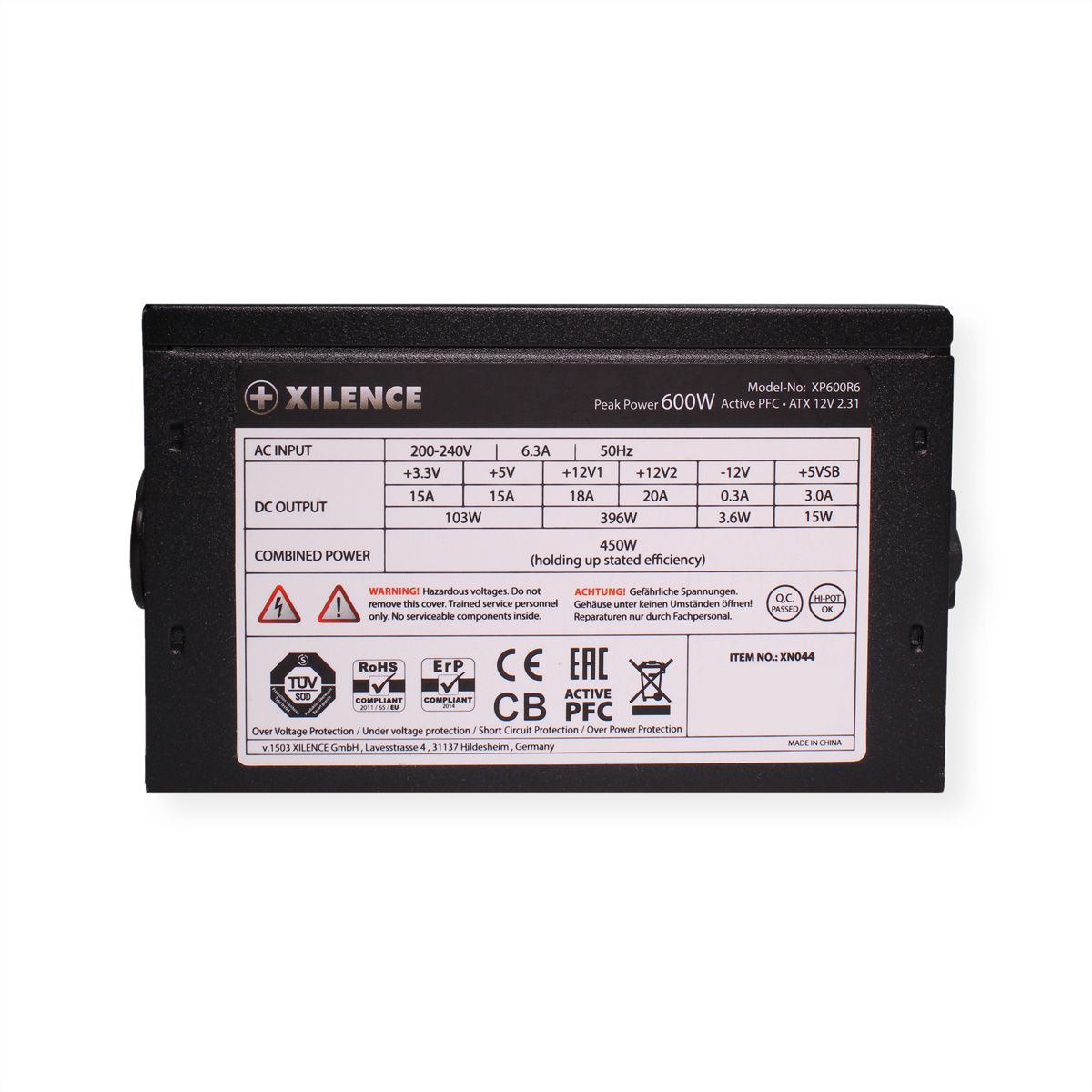Xilence XP600R6 PC voeding, 600W Peak Power, ATX