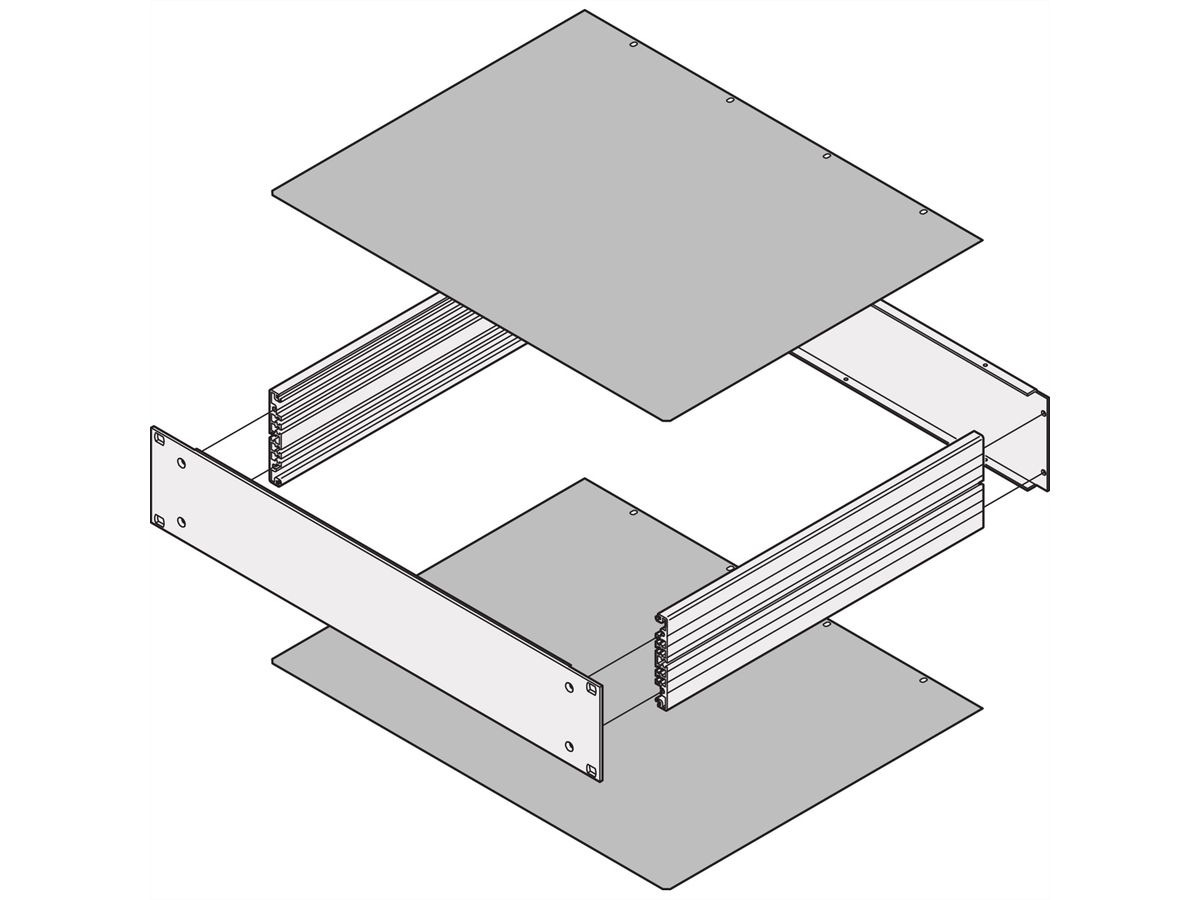 SCHROFF MultipacPRO Cover Plate, Plain, Depth 280 mm
