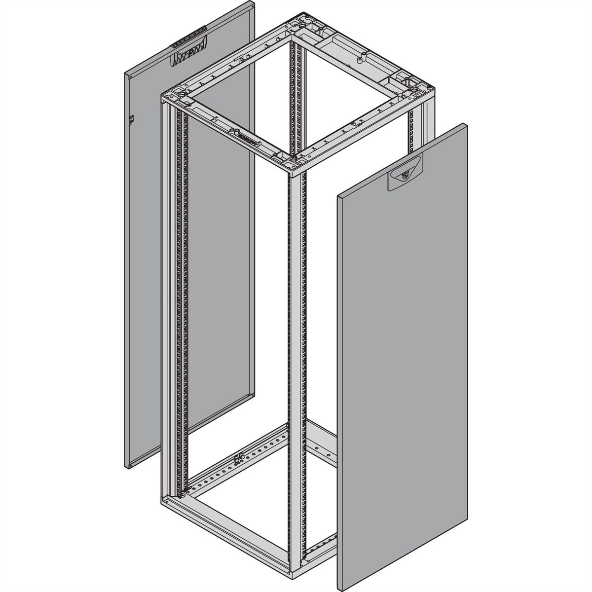 SCHROFF Novastar zijpaneel voor Slim-Line, RAL 7021, 38 U 600D