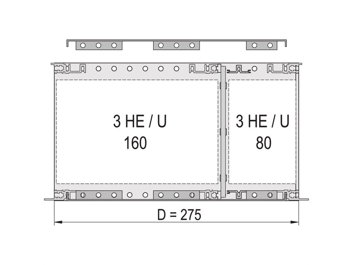 SCHROFF EuropacPRO Cover Plate for Bolting to Side Panel, 42 HP, 275 mm