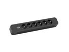 BACHMANN PRIMO2 socket strip 6x earthing contact, aluminium, black, 2 m