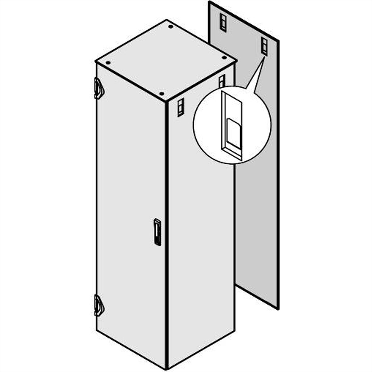 SCHROFF Varistar IP 20 achterwand met snelsluiting, RAL 7035, 2200H 800W