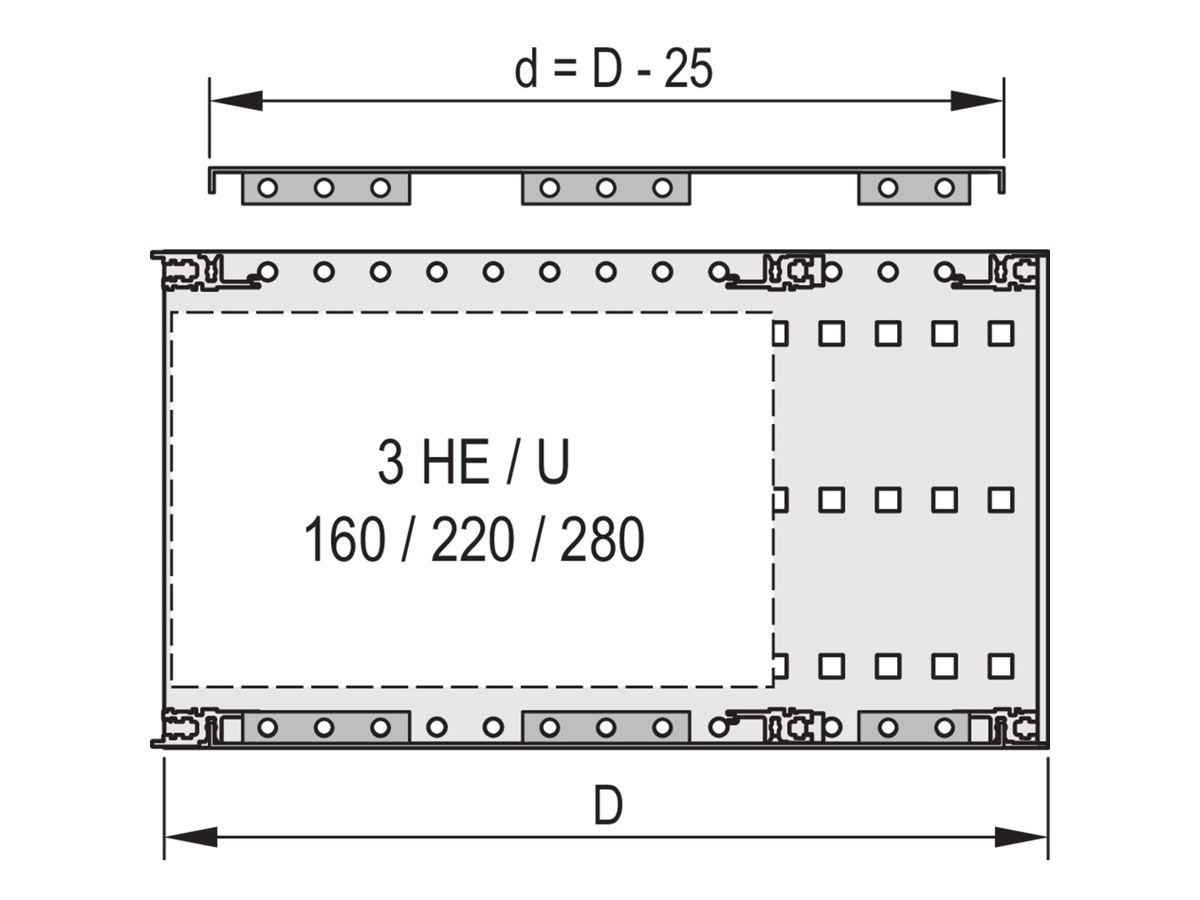 SCHROFF EuropacPRO Cover Plate for Bolting to Side Panel, 42 HP, 235 mm