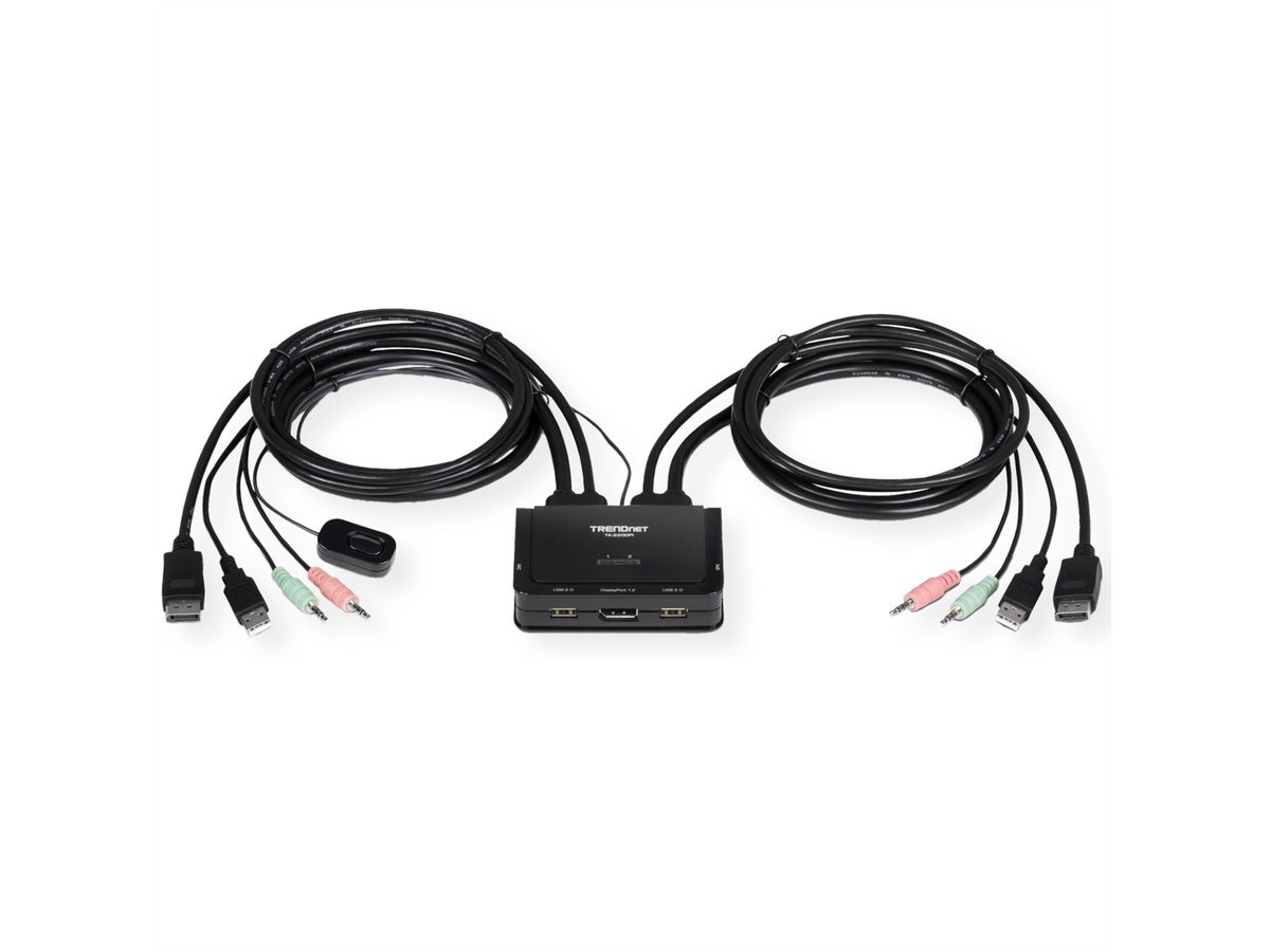 TRENDnet TK-220DPi KVM Switch, 2-poorts 4K DisplayPort
