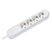 BACHMANN SMART socket strip 4x earthing contact, white, 1.5 m