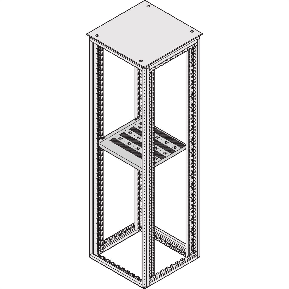 SCHROFF Varistar 19'' Legbord, stationair, 75 kg, RAL 7035, 600W 1000D