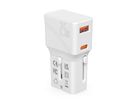 VALUE POCKET Travel Charger, EU/UK/US, 2x Ports (A+C), 25W