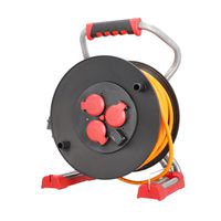 BACHMANN professional cable reel 3xCEE7/3 H07BQ-F 3G 2.5mm² 1xUSB 40.0m