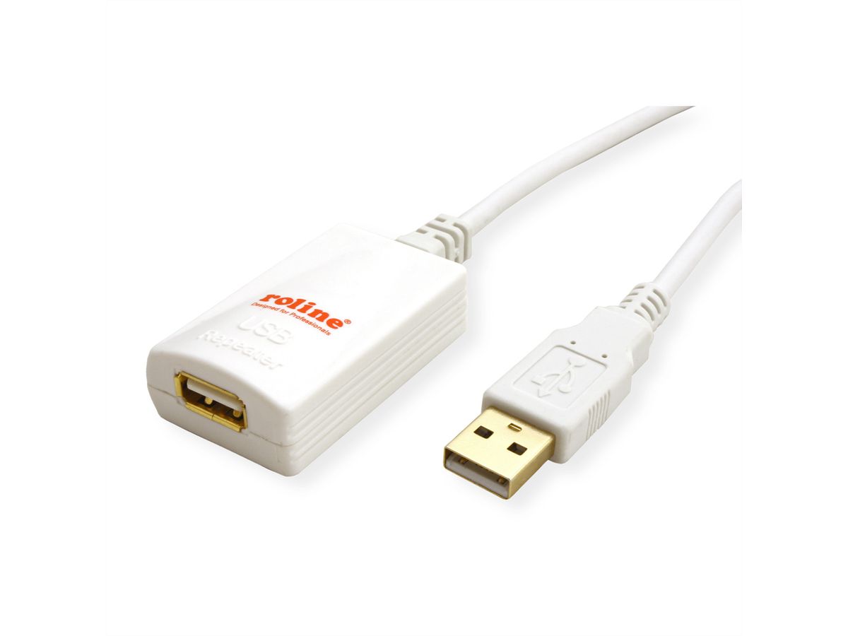 ROLINE USB 2.0 verlengkabel, wit, 5 m