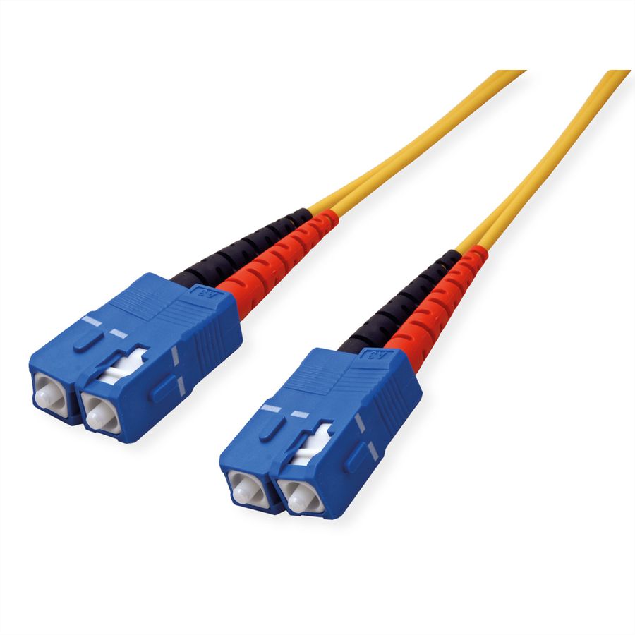 Kwaliteits glasvezelkabel single mode E9/125µm OS2, SC/SC, geel, 7,5 m