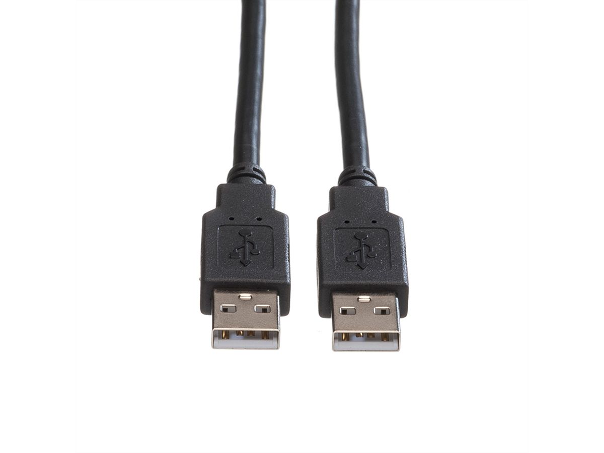 ROLINE USB 2.0 Cable, A - A, M/M, black, 0.8 m