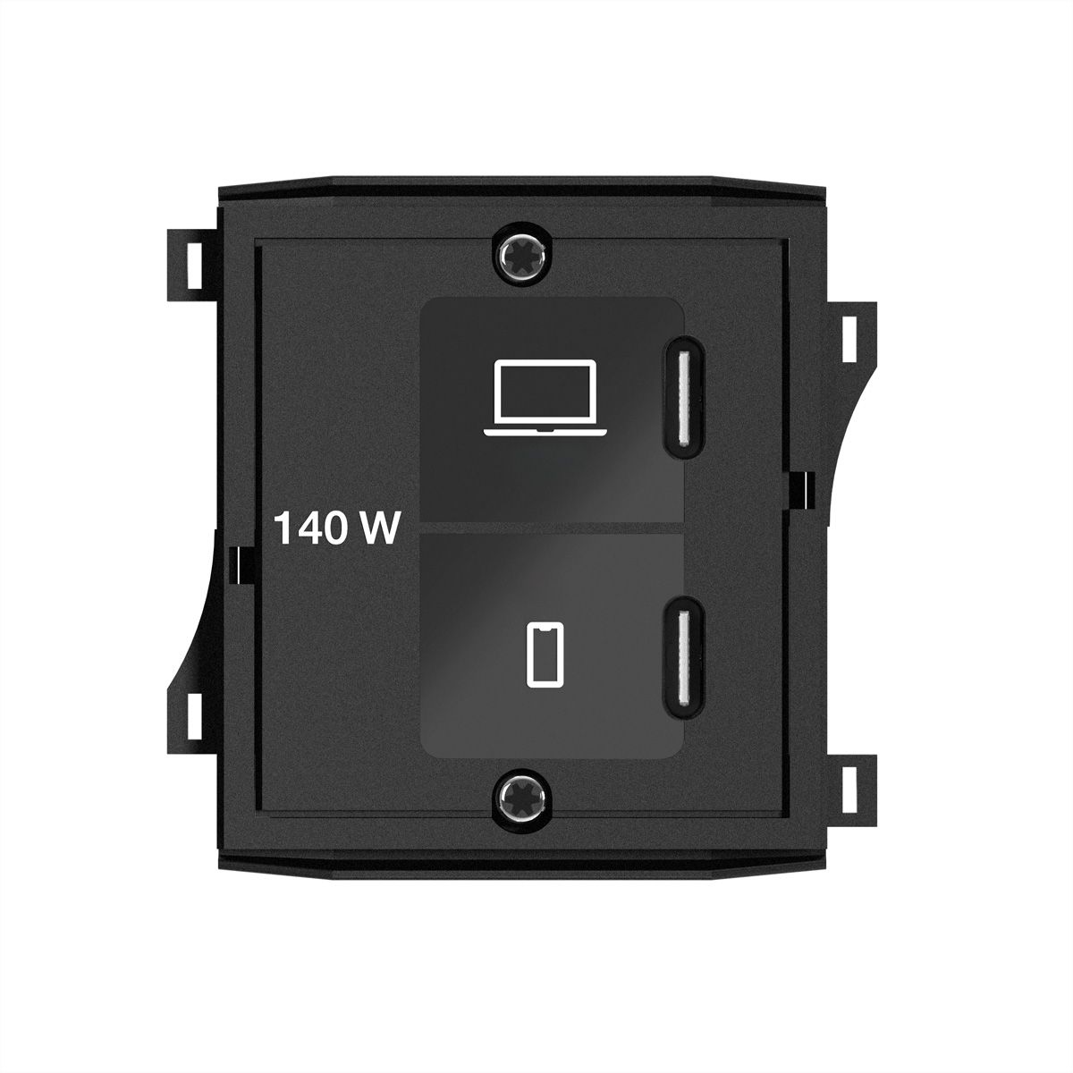 BACHMANN Custom Modul 1xUSB C/C 140W, UK Bundle RAL9005