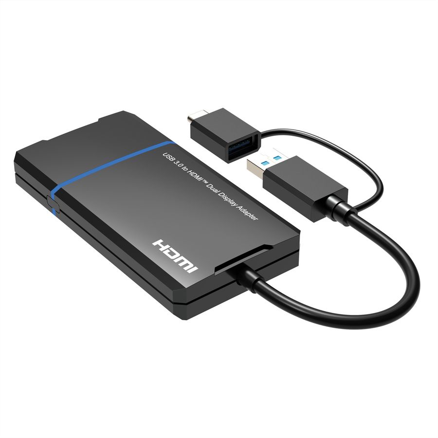 VALUE USB-beeldschermadapter, USB Typ A+C - 2x HDMI