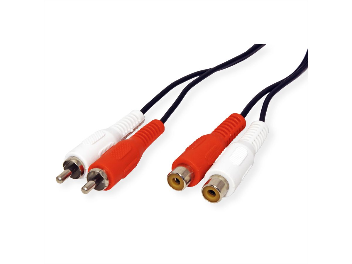 VALUE RCA verlengkabel duplex M / F, 10 m