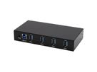 EXSYS EX-11234HMS 4 Port USB 3.2 Gen 1 HUB Din-Rail Kit und Wand VIA VL811+ Chipset