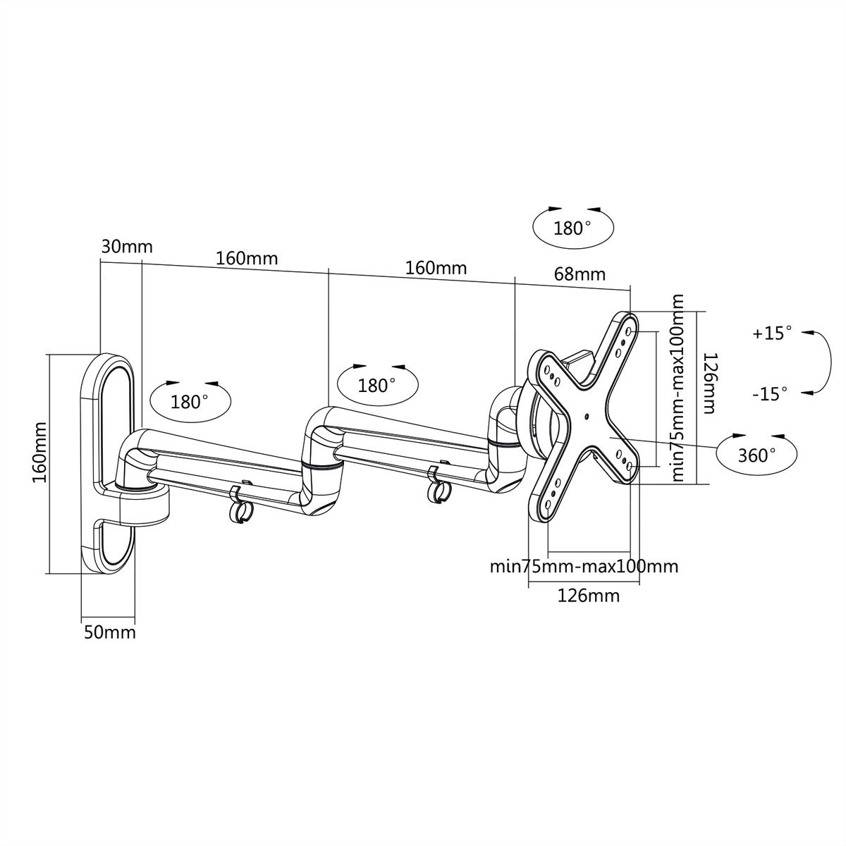 VALUE LCD Monitor Wall Mount Kit, 4 Joints