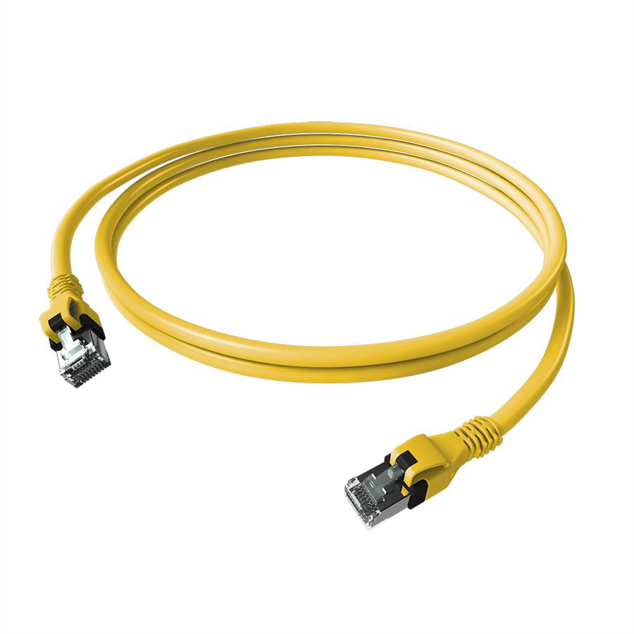 EasyLan DualBoot PushPull IP20 patchkabel, Cat.6A (Klasse EA), S/FTP, geel, 5 m