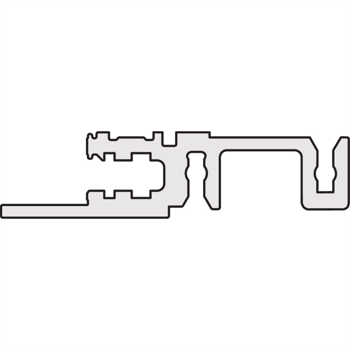 SCHROFF Frontframe, niet-afgeschermd voor horizontale bordenmontage, 3 HE, 20 HE, lange lip