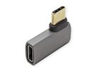 ROLINE Adapter, USB4 Gen 3x2, Aluminum, 90° flat, Type C, M/F, silver