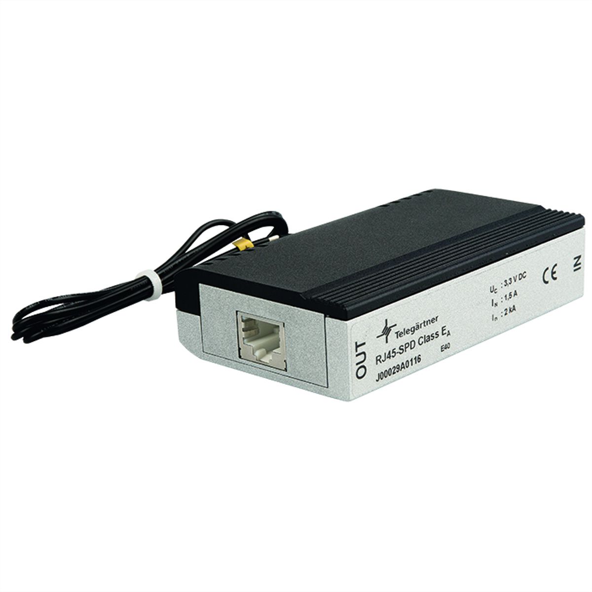 TELEGÄRTNER Overspanningsbeveiliging RJ45-SPD Klasse EA, Geschikt voor RJ45/11/12 stekkers