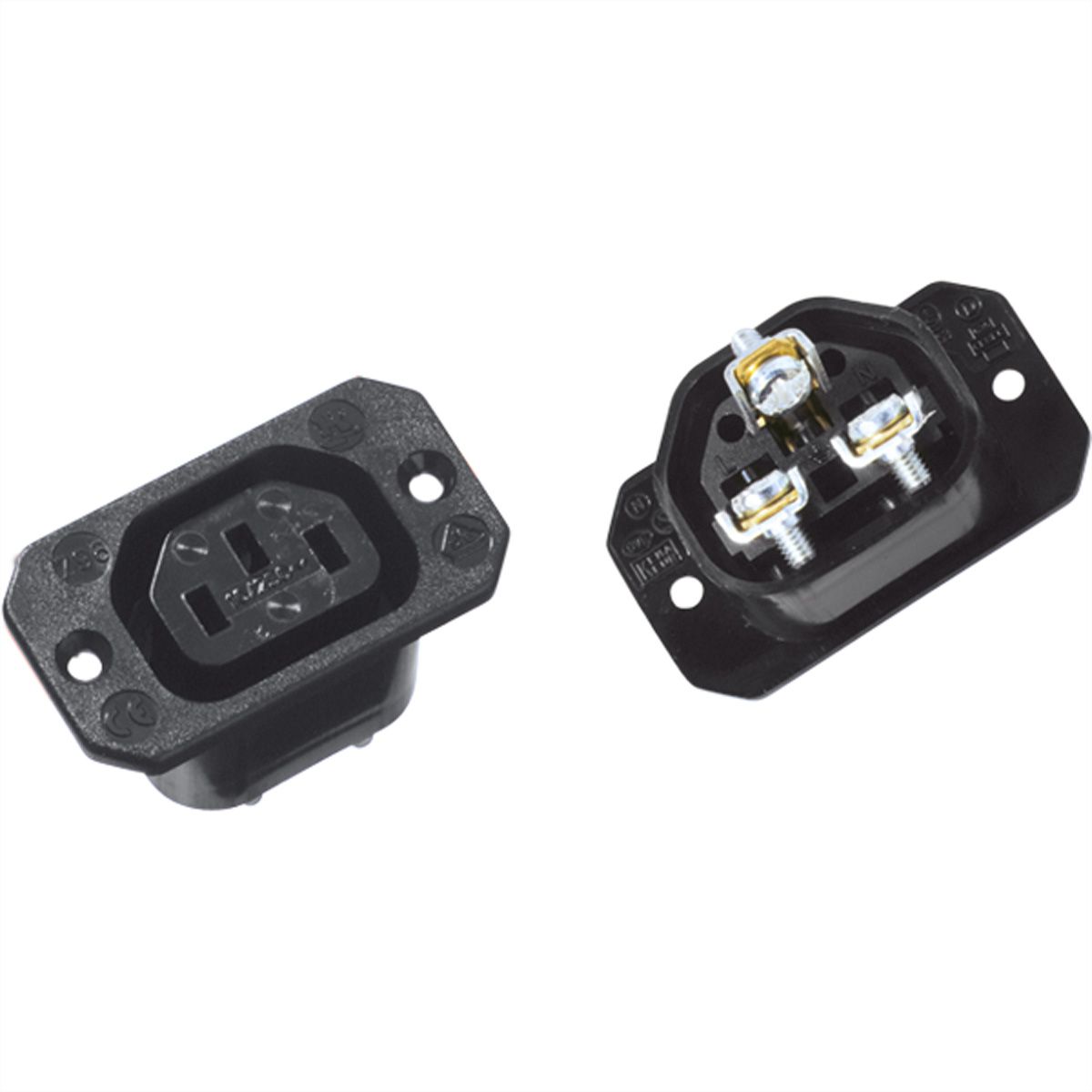 BACHMANN IEC320 C13 socket outlet, with screw connections black