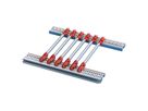 SCHROFF Guide Rail Accessory Type, PC, 280 mm, 2 mm Groove Width, Multi-Piece, Red/Silver, 10 Pieces