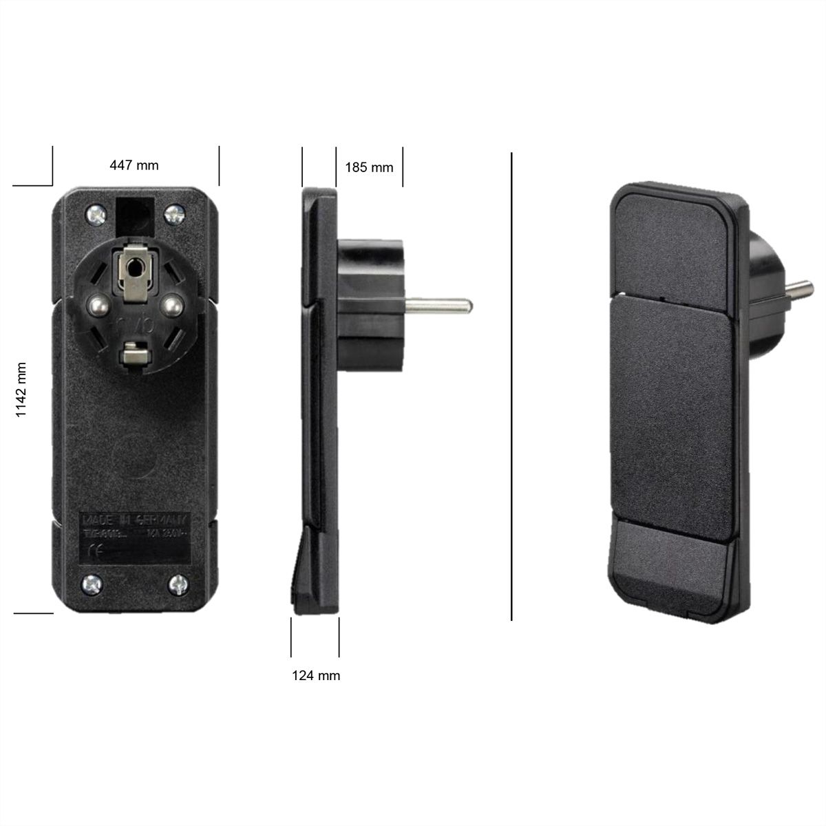 BACHMANN SMART PLUG earthing contact mounting plug, black