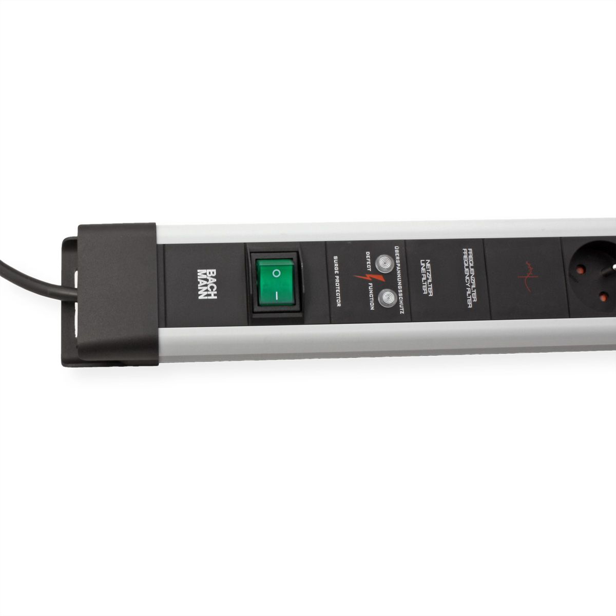 BACHMANN CONNECTUS 6xUTE, 1xGVS 1xSchalter 2,0m CEE7/7 Grau