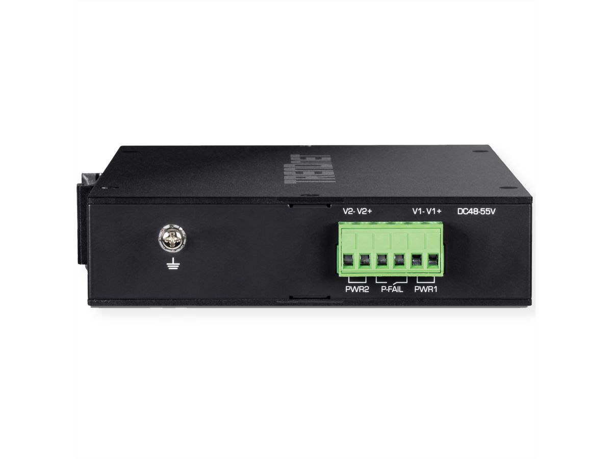 TRENDnet TI-PGM541 5-poorts Rail Switch Industrieel Gigabit PoE+, zwart