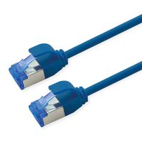 ROLINE S/FTP Patch Cord Cat.6A / Class EA, LSOH, Slim, PoE, blue, 5 m