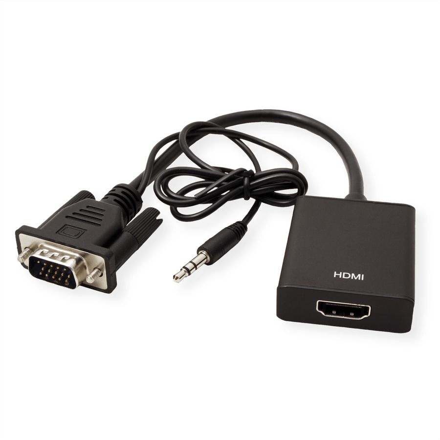 VALUE kabeladapter, VGA + audio naar HDMI, 0,15 m