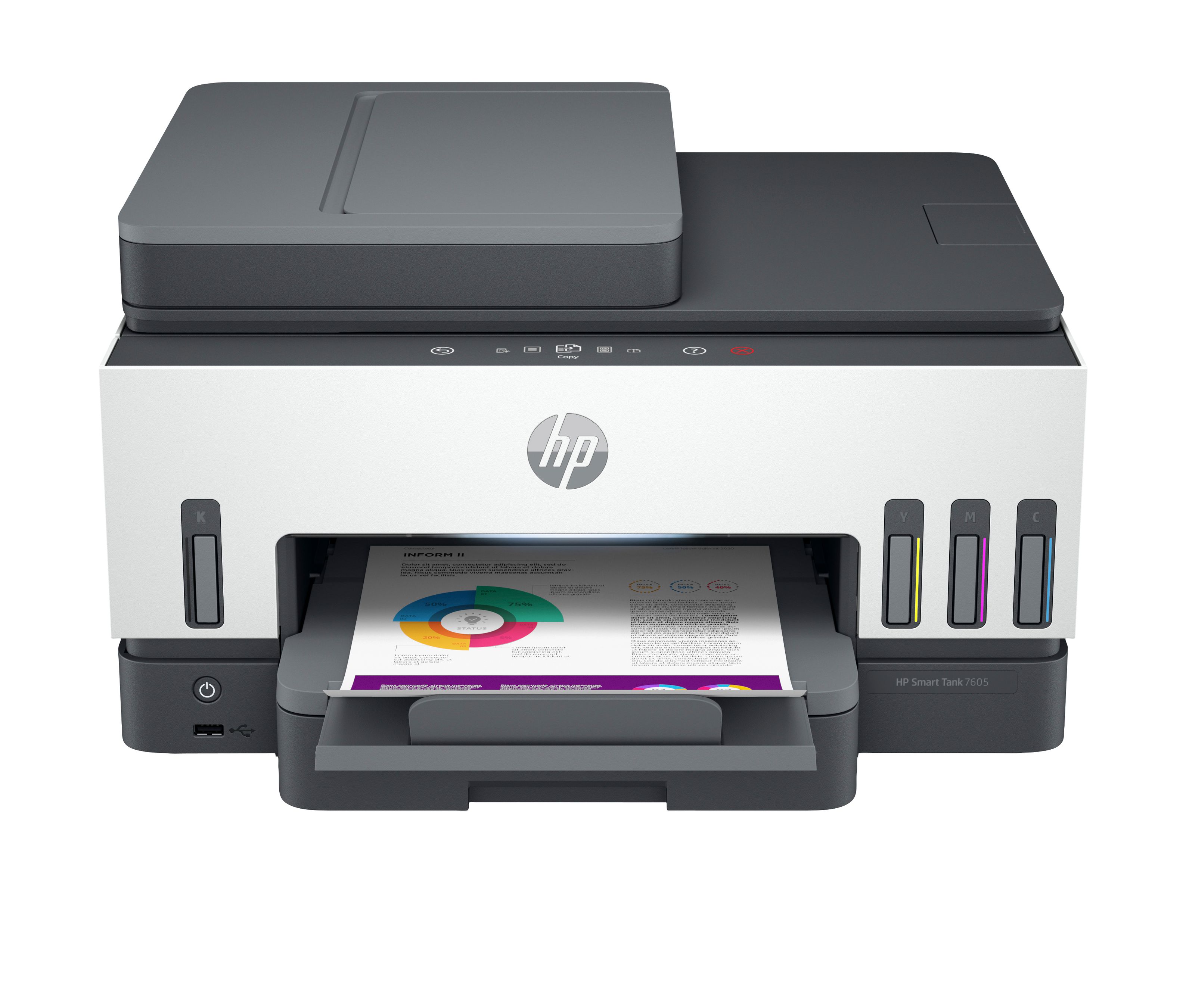 HP Smart Tank 7605 Draadloos All-in-One Kleur Printer, Dubbelzijdig printen, Kopieerapparaat, Scanner