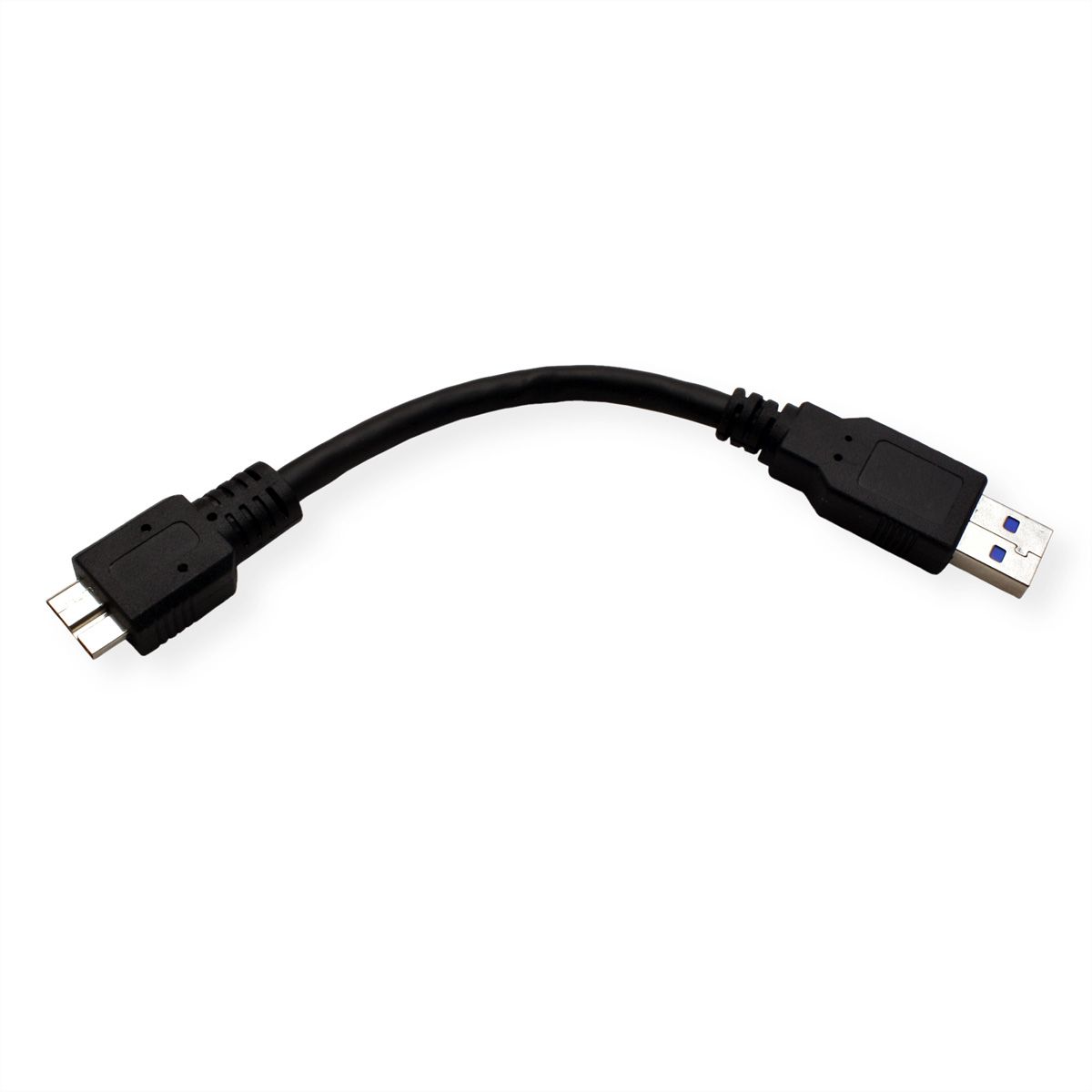 ROLINE USB 3.2 Gen 1 kabel, type, A M - Micro B M, zwart, 0,15 m