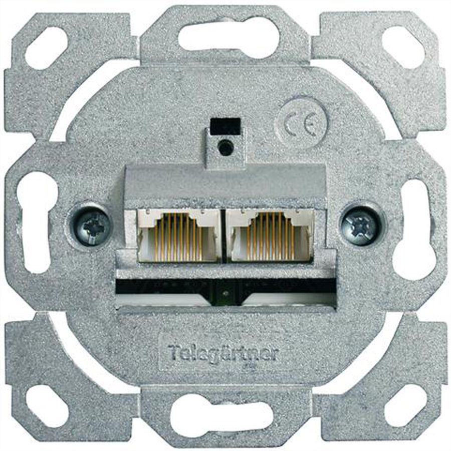 Dozen AMJ45 zonder middenplaat 2x RJ-45 Cat.6 (Class E), (A+C)