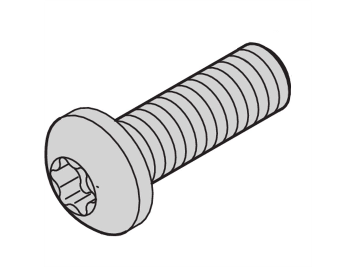 SCHROFF Kruiskopschroef, Torx, GND-functie, staal verzinkt, M4 × 14 mm, 100 stuks