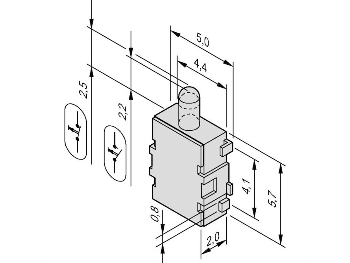 SCHROFF Microschakelaar voor AMC Carrier Mechanics, Normally Closed