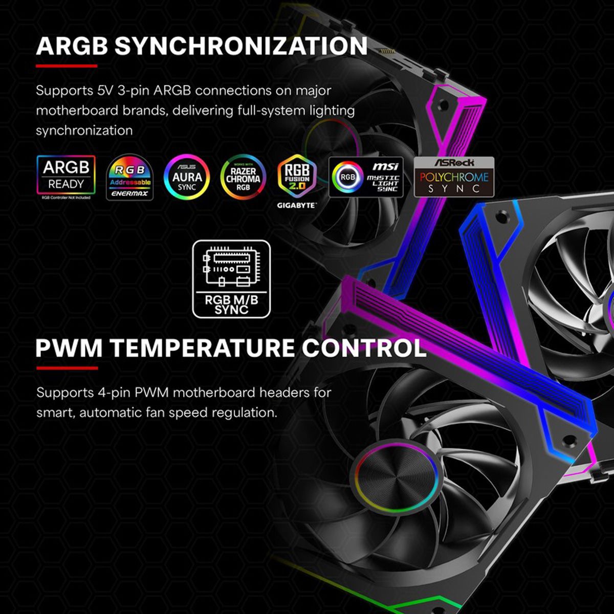 Xilence XPF120.ARGB 120mm PWM Case Fan, ARGB LED
