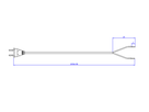BACHMANN supply cable 2x0.75 2m black, H03VVH2-F Euro plug unpacked